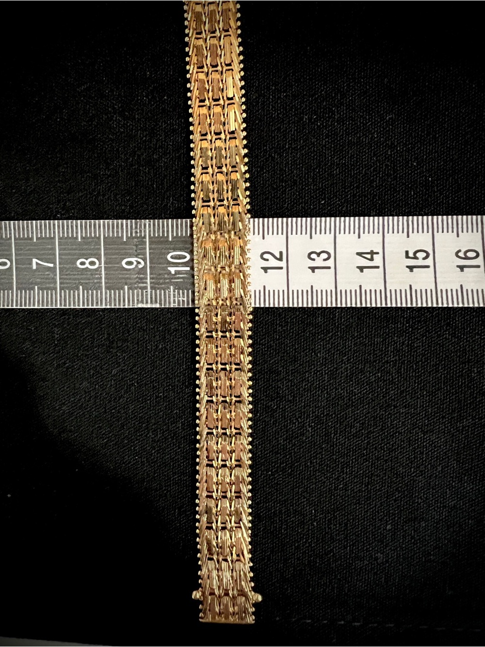 14K Imperial Gold Vintage 8in 13mm wide 26g Mirror-Bar Link bracelet Women/Men - Picture 10 of 13